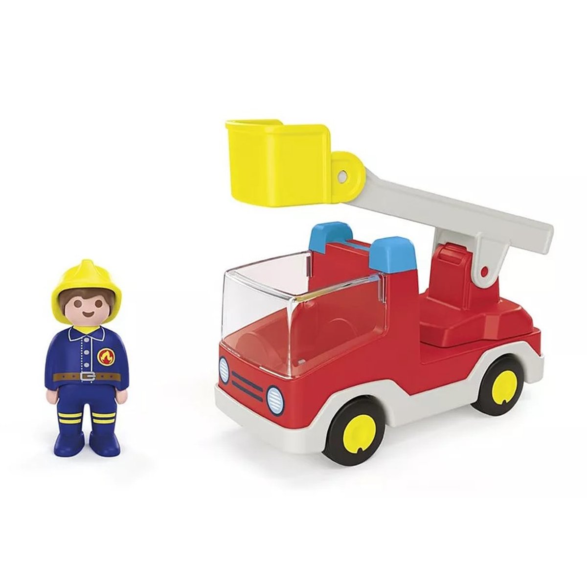 Junior Camion de pompier avec échelle pivotante multicolore, PLAYMOBIL