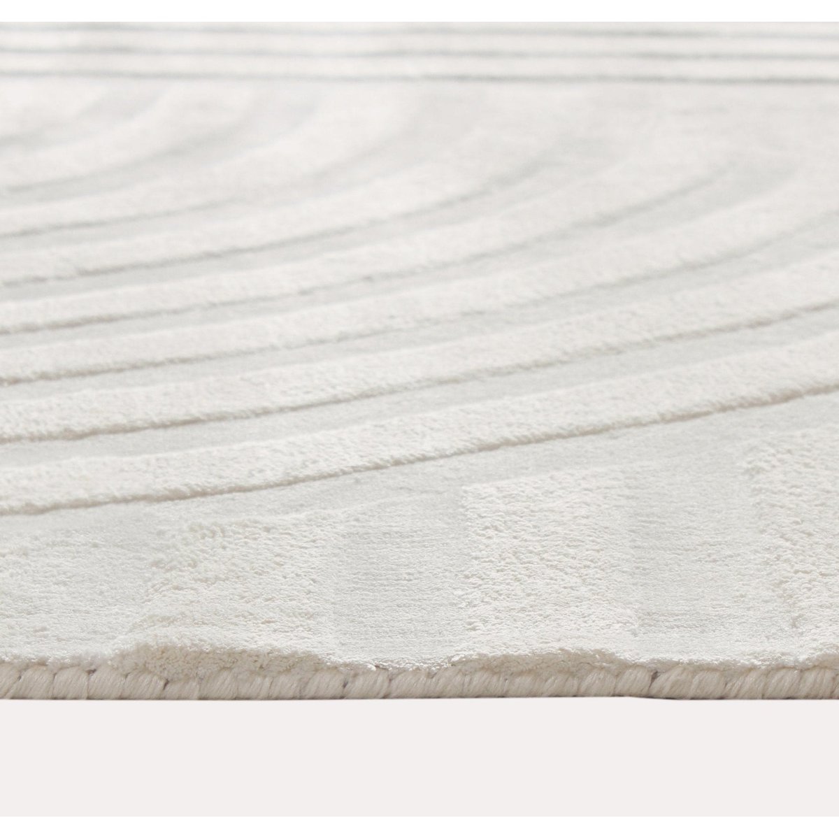 Tapis rectangulaire en viscose Dana blanc cassé, SIA HOME