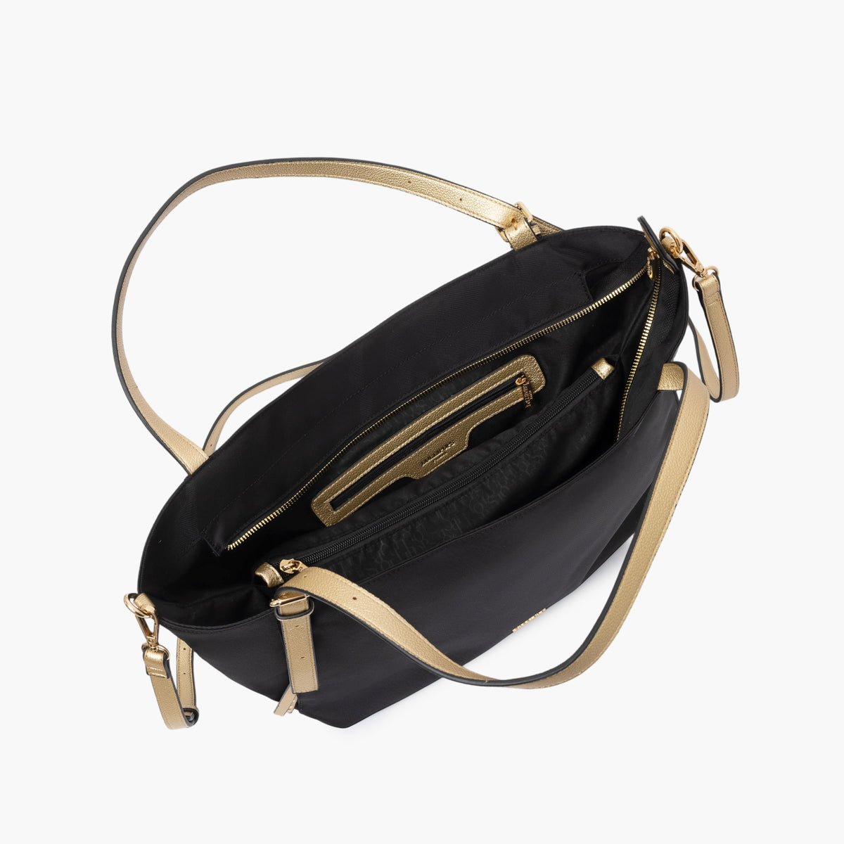 Grand sac shopper L en nylon Teralia noir,doré, LOLLIPOPS