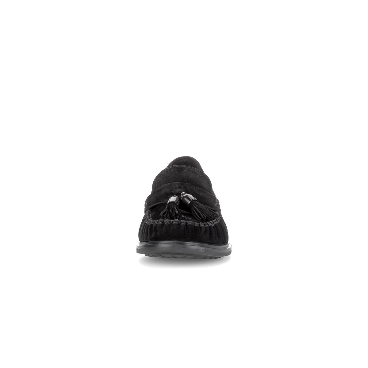 Mocassins en cuir à talon décroché noir velours, GABOR