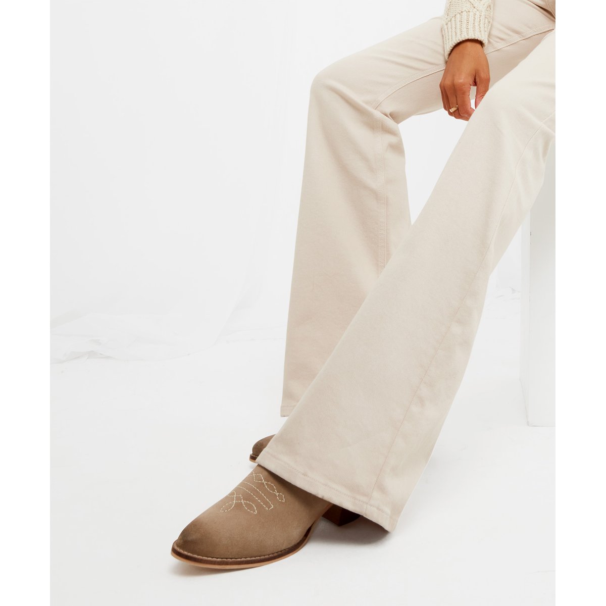 Jean évasé Taille Haute Neutre beige, JOE BROWNS
