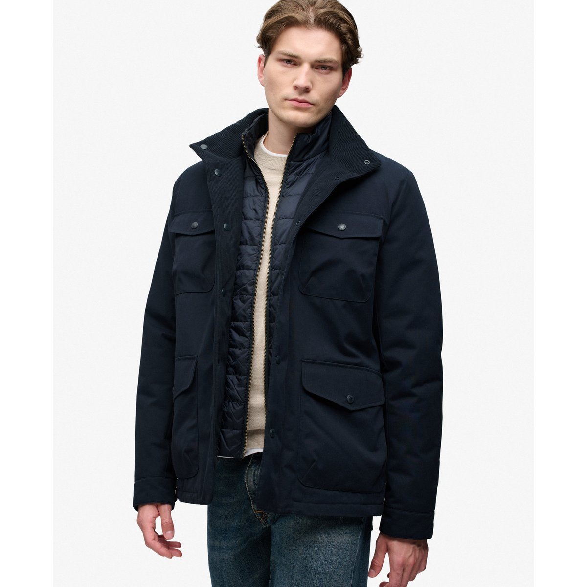 Veste Burford 2-en-1 coupe décontractée bleu marine éclipse, SUPERDRY
