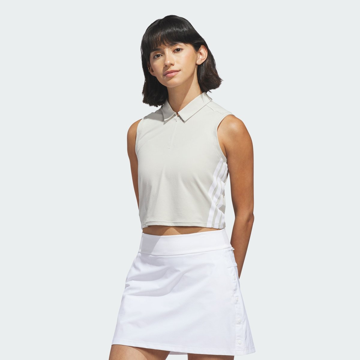 Polo Beyond The Course Crop Twistknit Polo Beyond The Course Crop Twistknit beige, adidas Performance