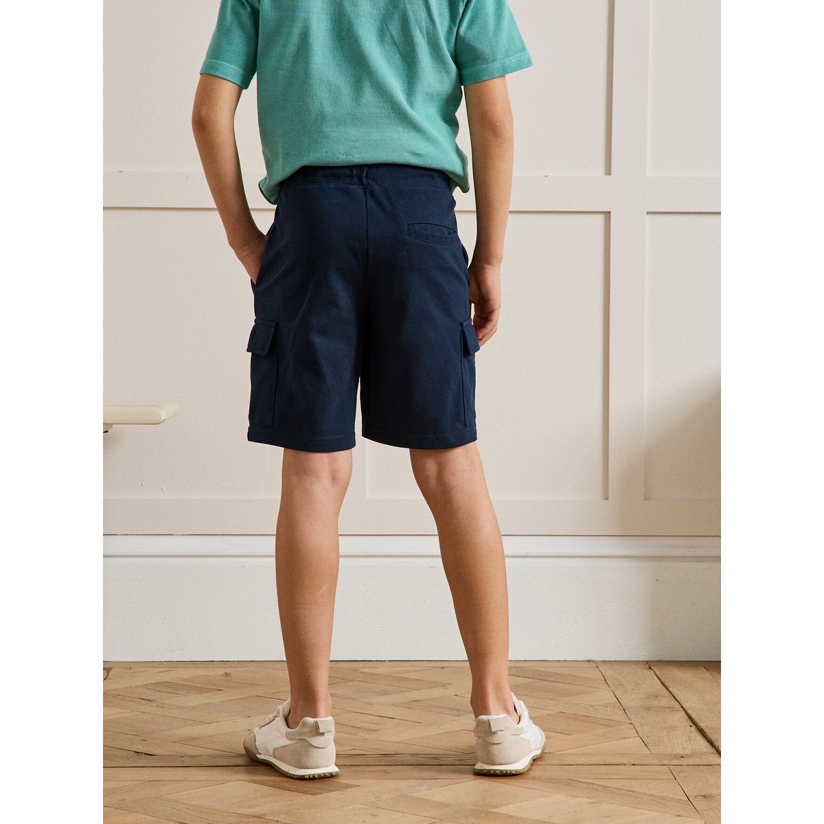 Short en maille piquée  - coton biologique marine, CYRILLUS