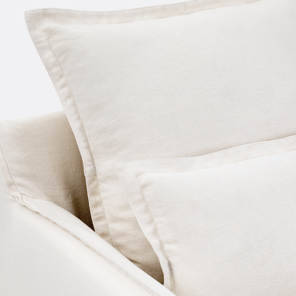 Housse de fauteuil en lin épais, Odna blanc, LA REDOUTE INTERIEURS