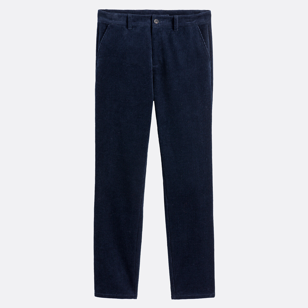Pantalon chino regular en velours bleu marine, LA REDOUTE COLLECTIONS
