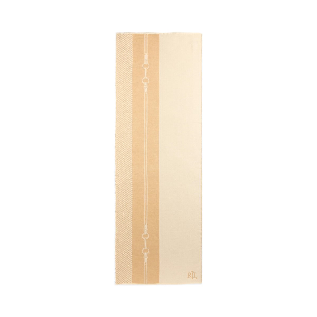 Tweekleurige sjaal met paardensportmotief camel/beige, LAUREN RALPH LAUREN