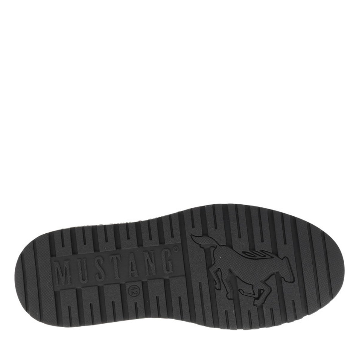 Sneakers montantes brunes à talon plat et logo embossé munies de lacets brun, MUSTANG