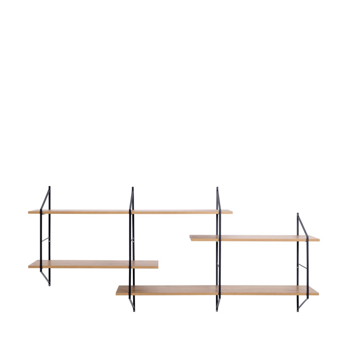 Etagère murale en bois et métal L191cm- TOCRO bois clair, DRAWER