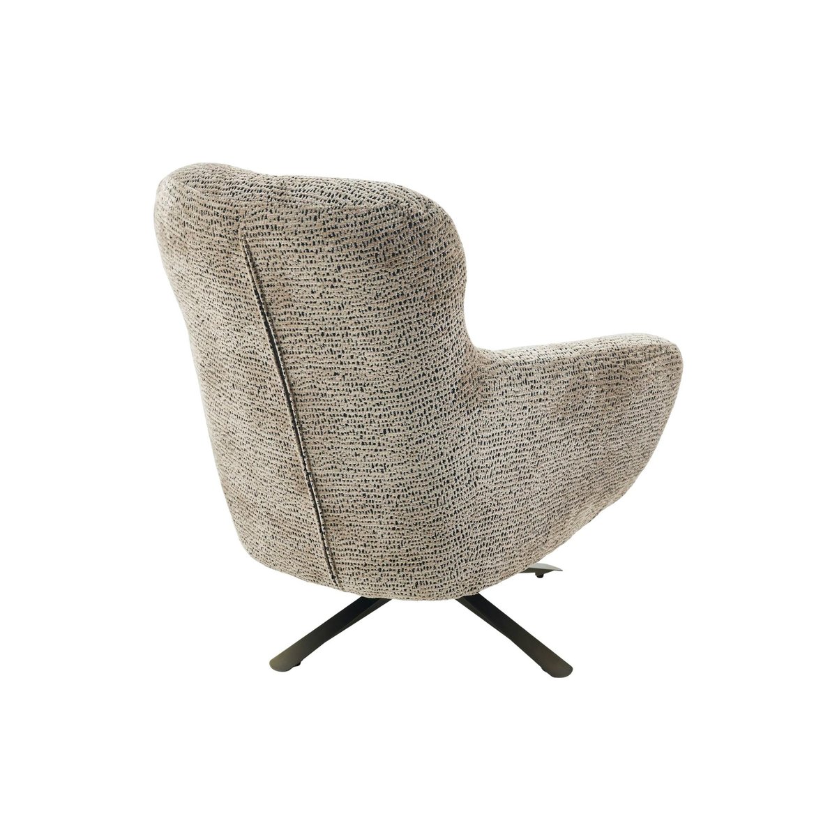 Fauteuil de salon pivotant taupe moucheté CORTINA taupe, PIER IMPORT