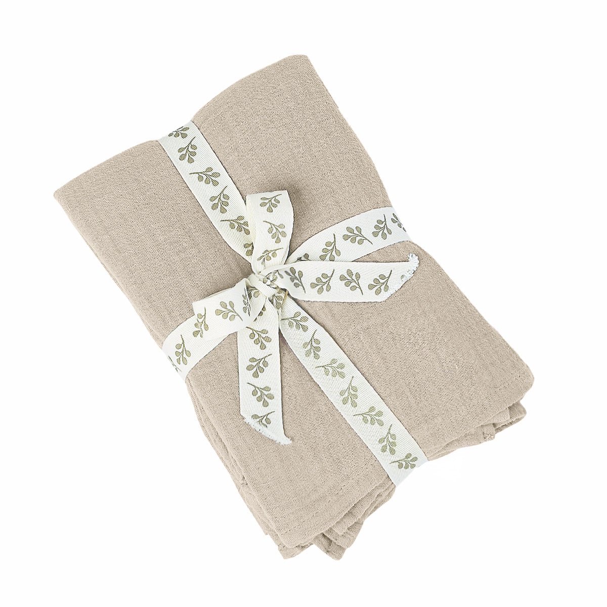 Taie d'oreiller (x2) gaze de coton ALMA Made in Europe beige clair, FEBRONIE