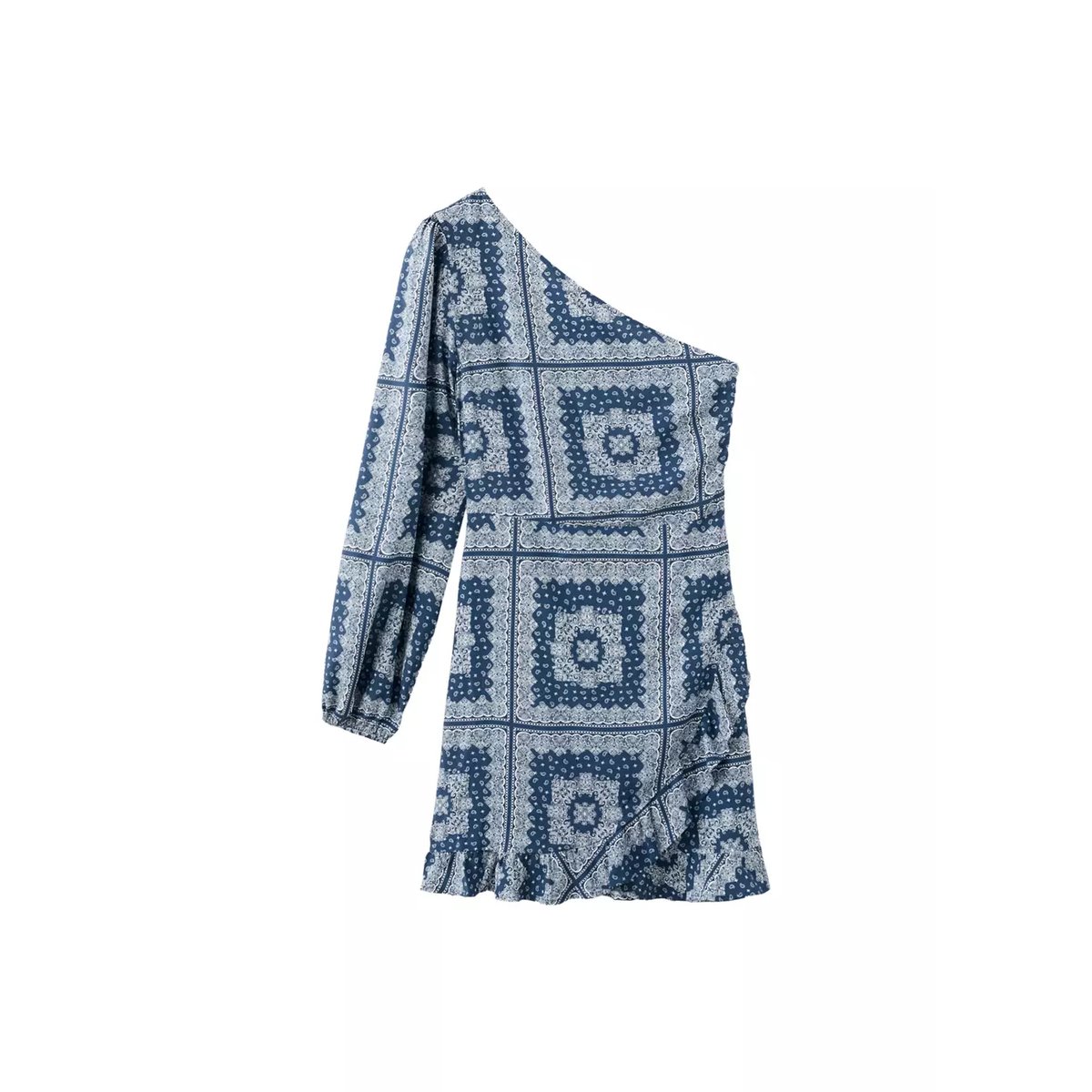 Robe imprimée cut-out bleu marine, MANGO TEEN