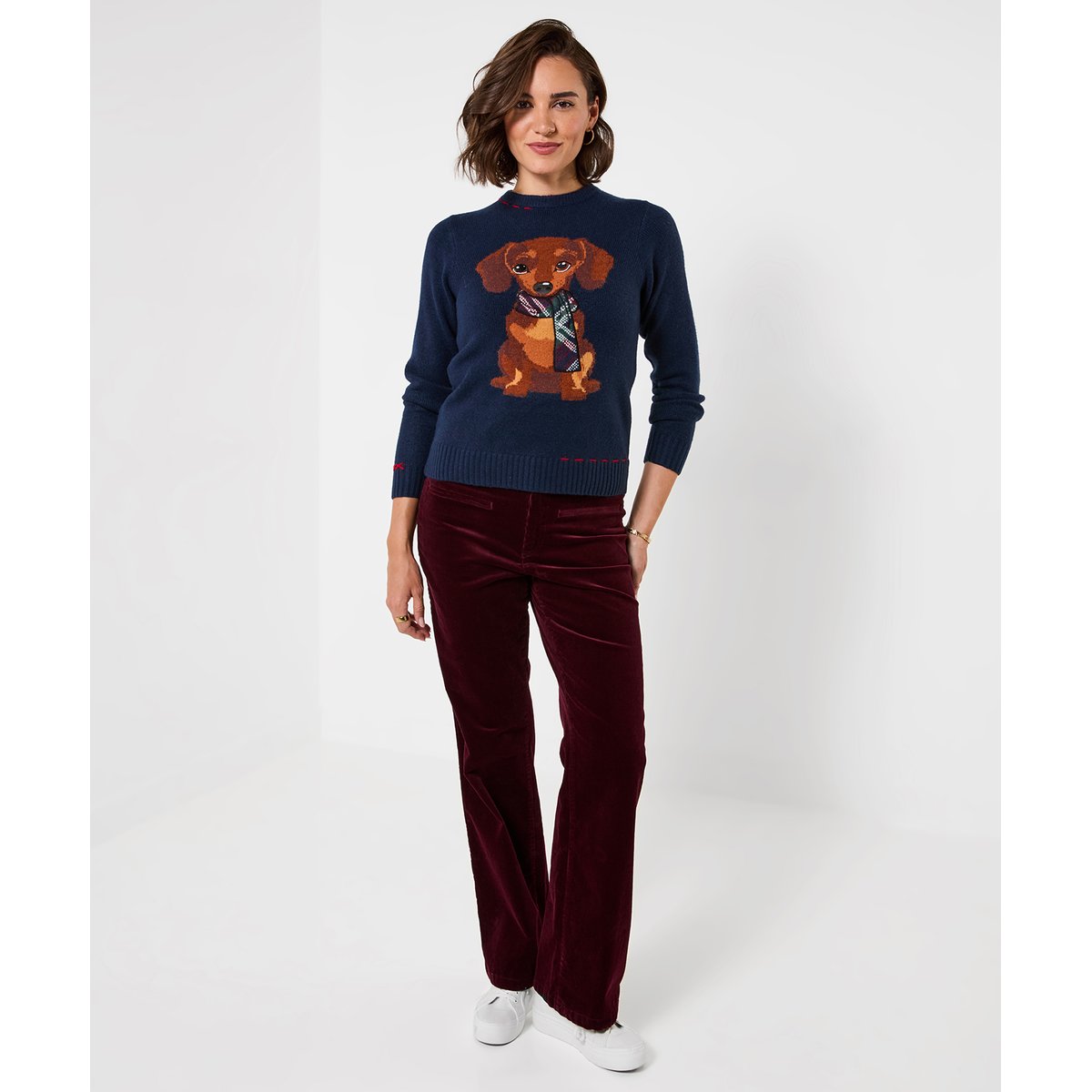 Pull Brodé Teckel Trixie bleu, JOE BROWNS