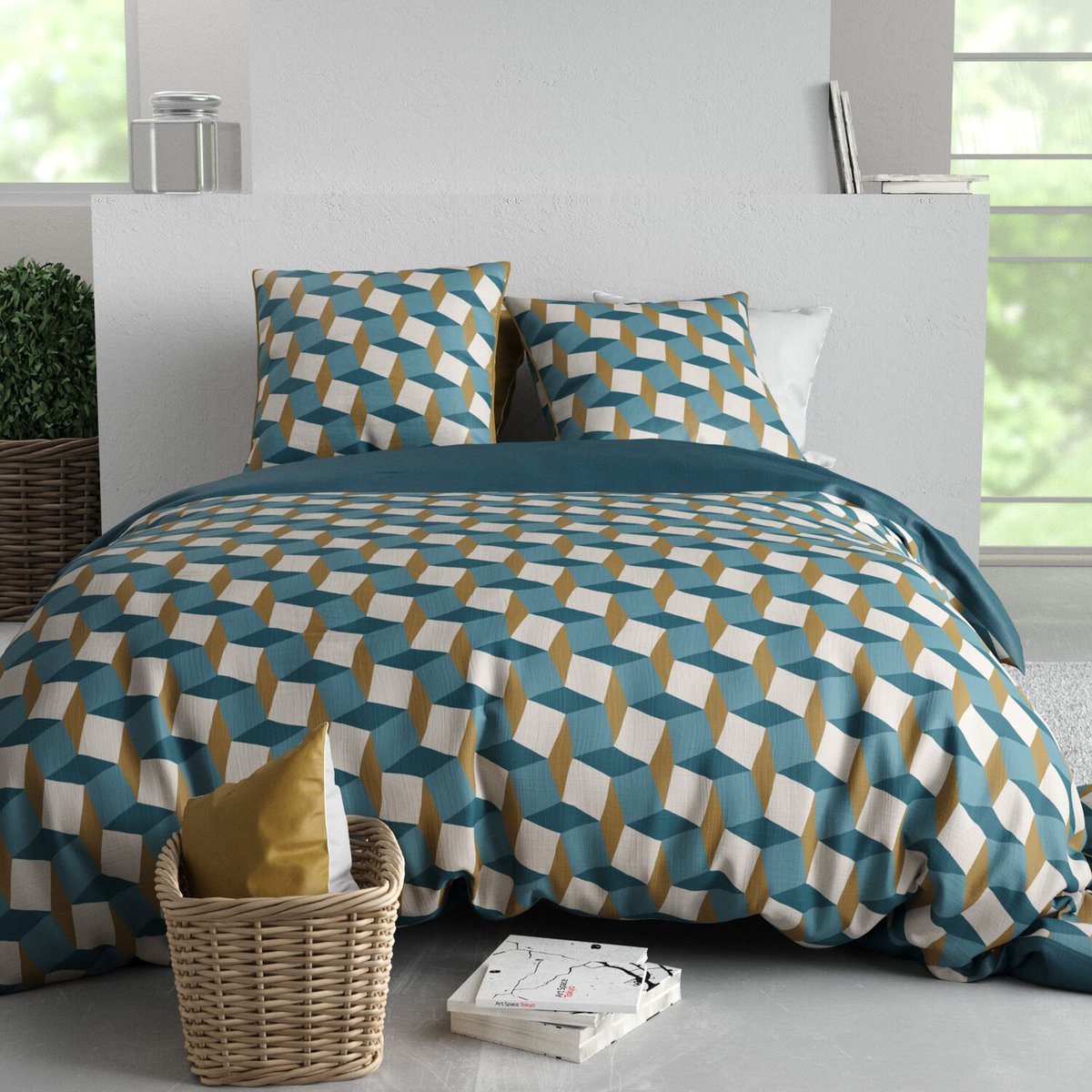 Parure housse de couette en coton, Polo imprime, C DESIGN HOME TEXTILE