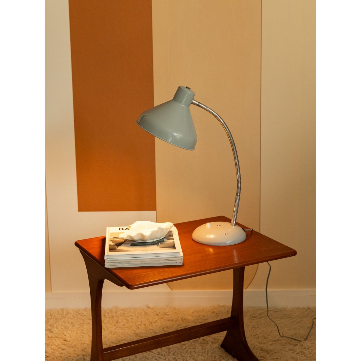Lampe vintage industrielle émaillée grise Julia N°1067 - Bon état gris, DEBONGOUT
