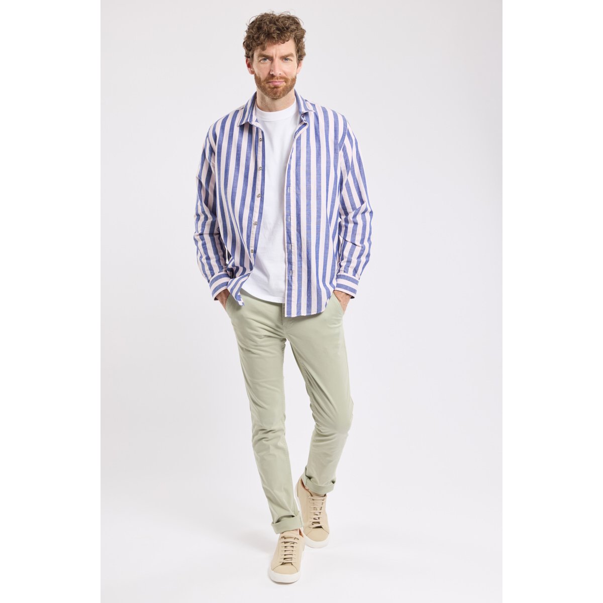Chemise rayée ERNOU vieux rose, BERMUDES