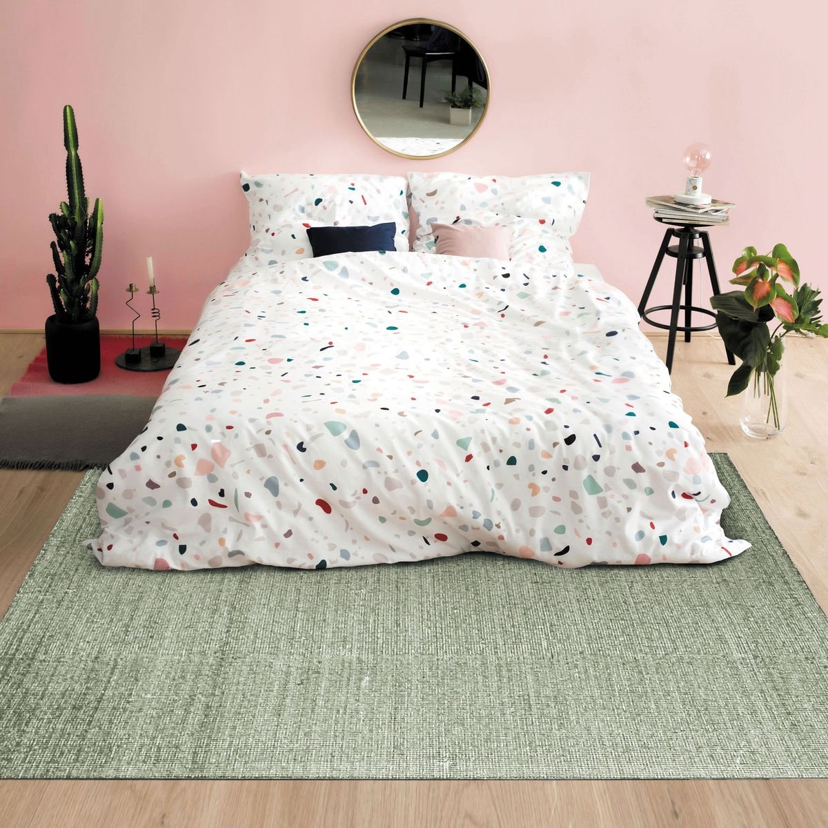 Tapis de salon en laine et coton NUDE bleu, THE DECO FACTORY
