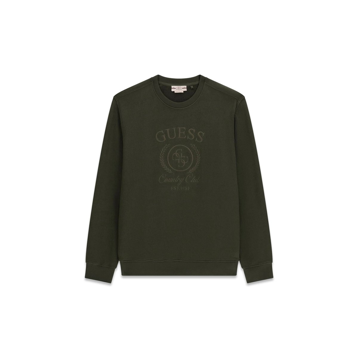 Sweatshirt Avec Logo Brodé vert foncé, GUESS