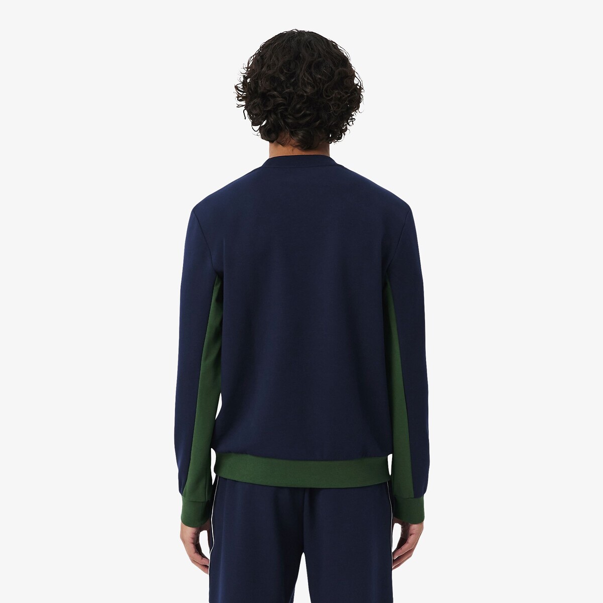 Sweat Off Court regular fit color block marine + vert, LACOSTE