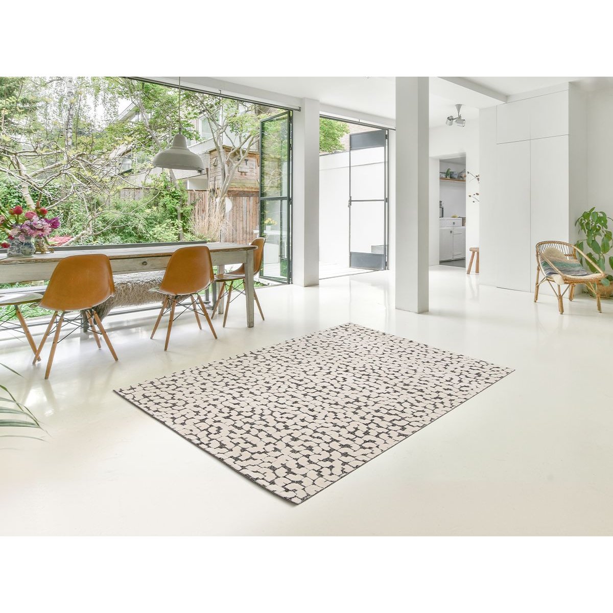 Tapis poils courts style contemporain, CALYRA beige, BOBOCHIC