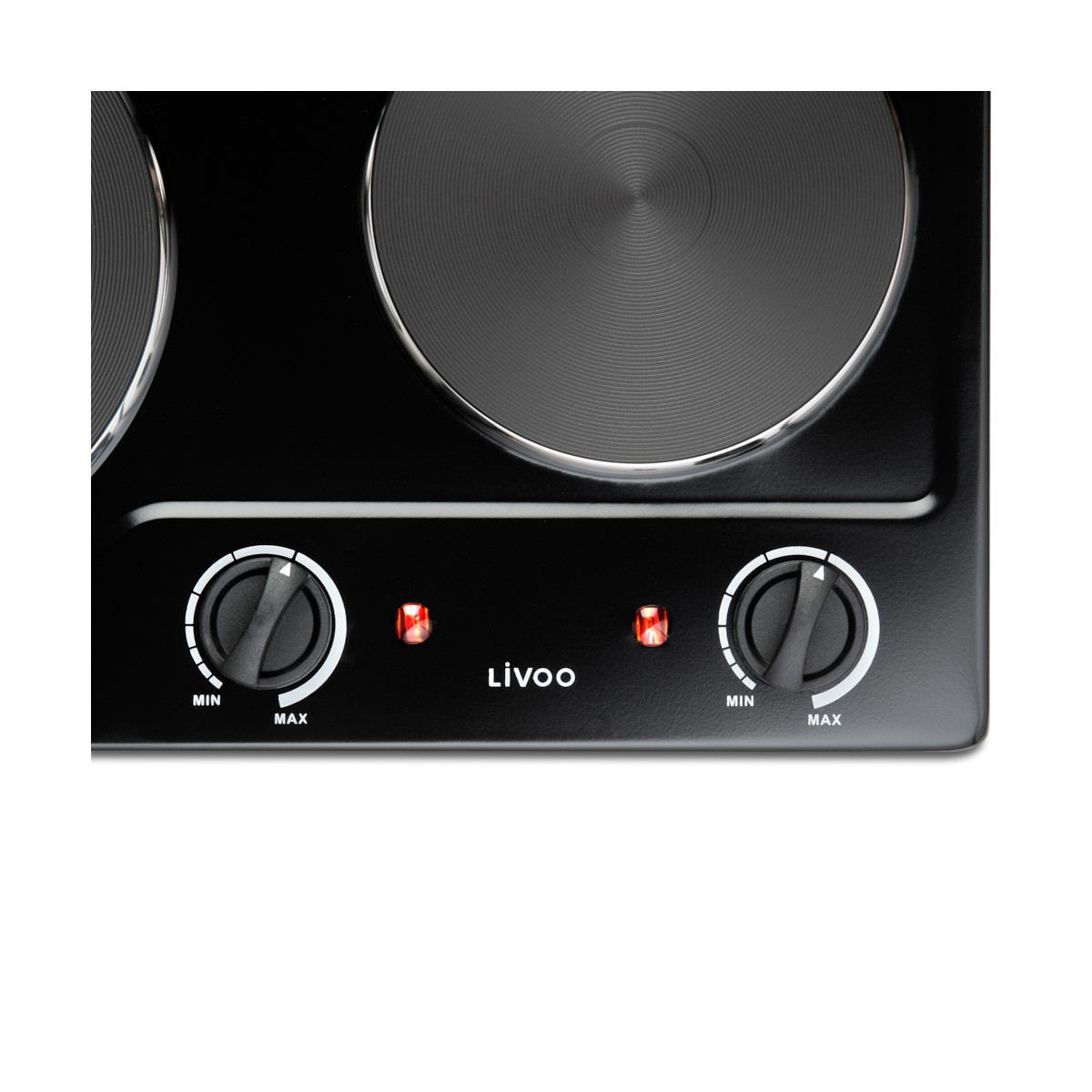 Plaque de cuisson électrique double noir, LIVOO