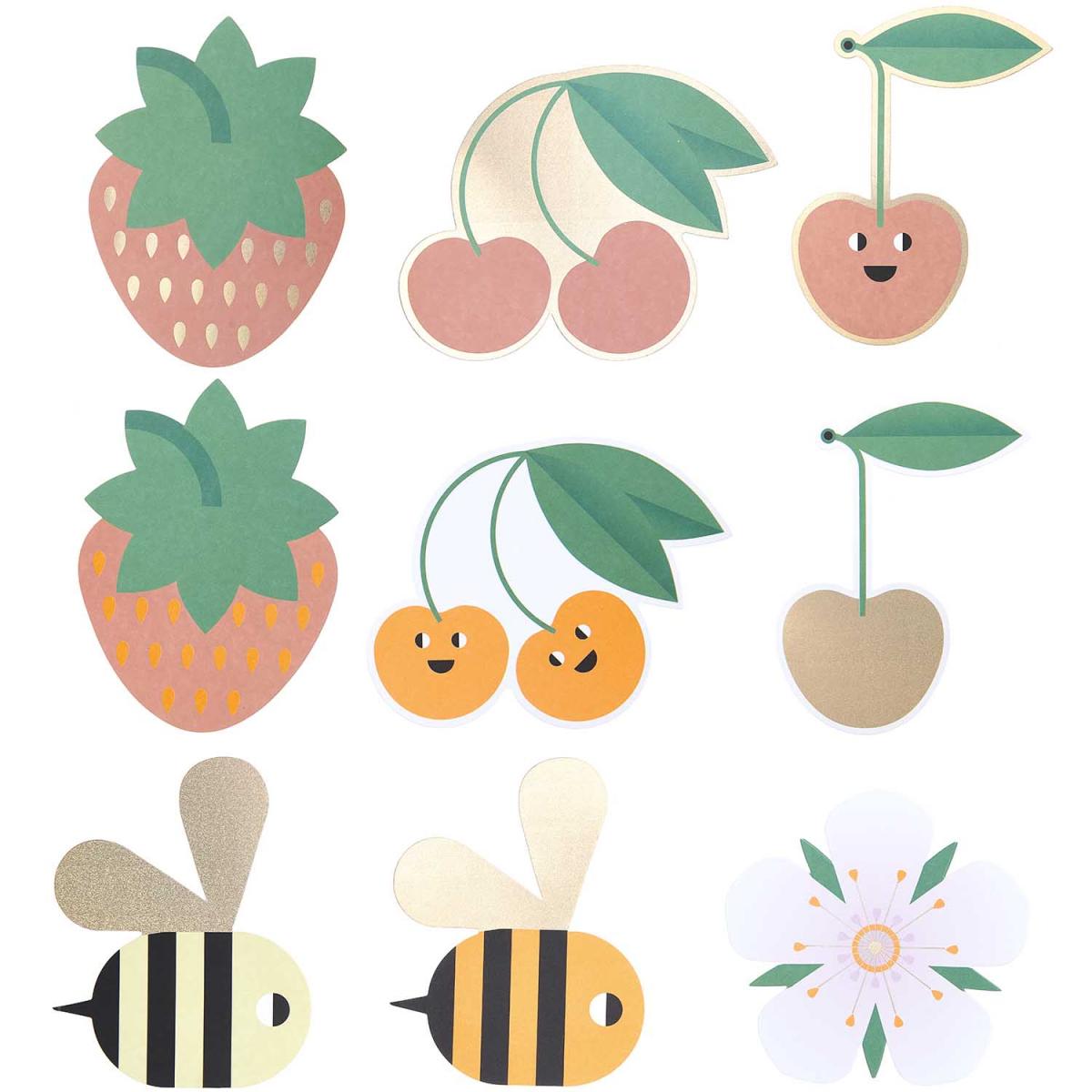 Set de cartes et enveloppes - Just bees Fruits et flowers couleur unique, RICO DESIGN