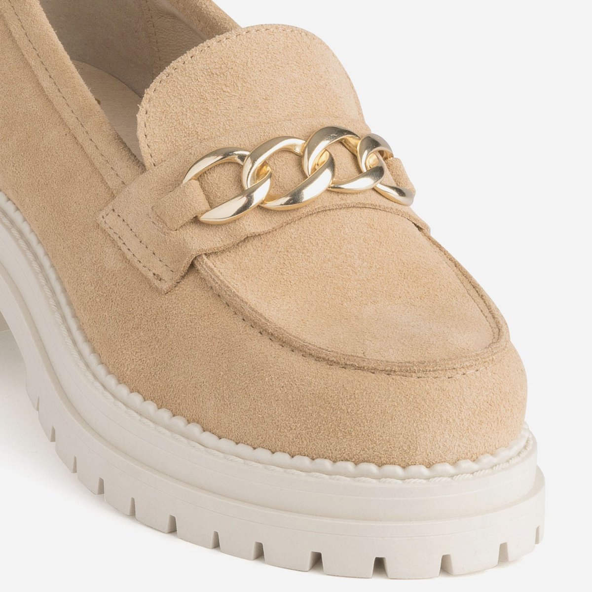 Mocassin en cuir ARIDALE taupe, TEXTO