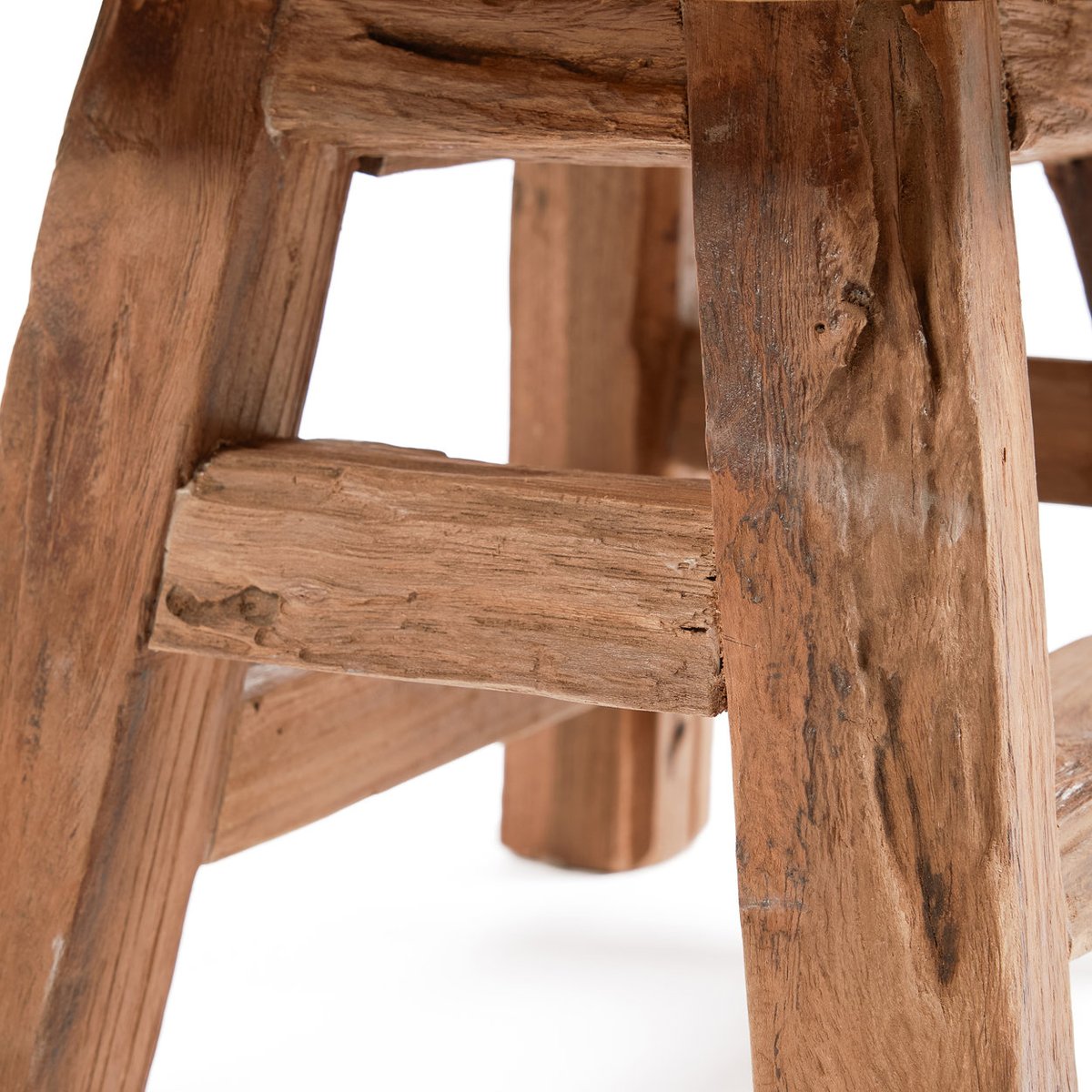 Tabouret en teck récupéré YOKE beige, BAZAR BIZAR
