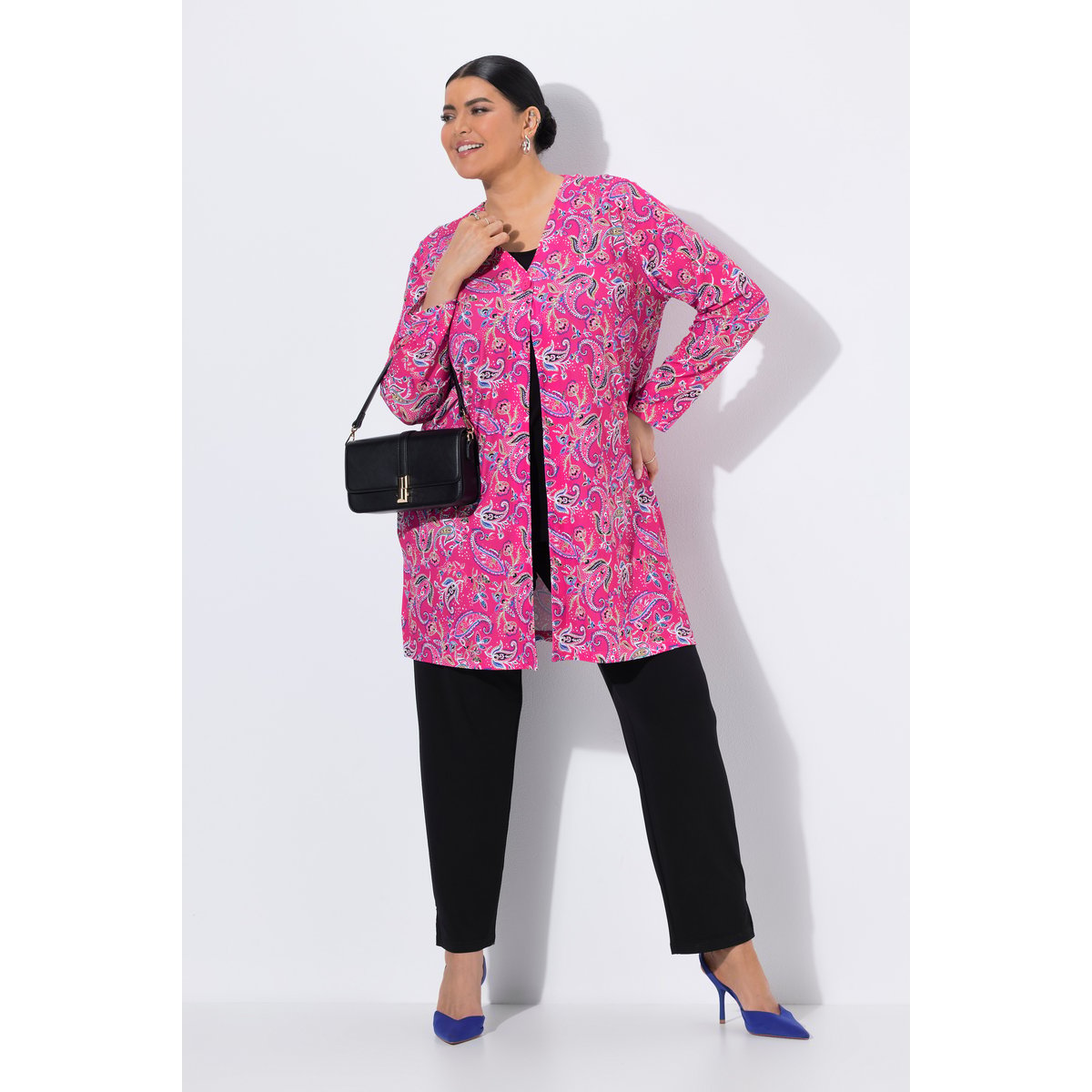 Veste en jersey motif cachemire fuchsia clair, ULLA POPKEN