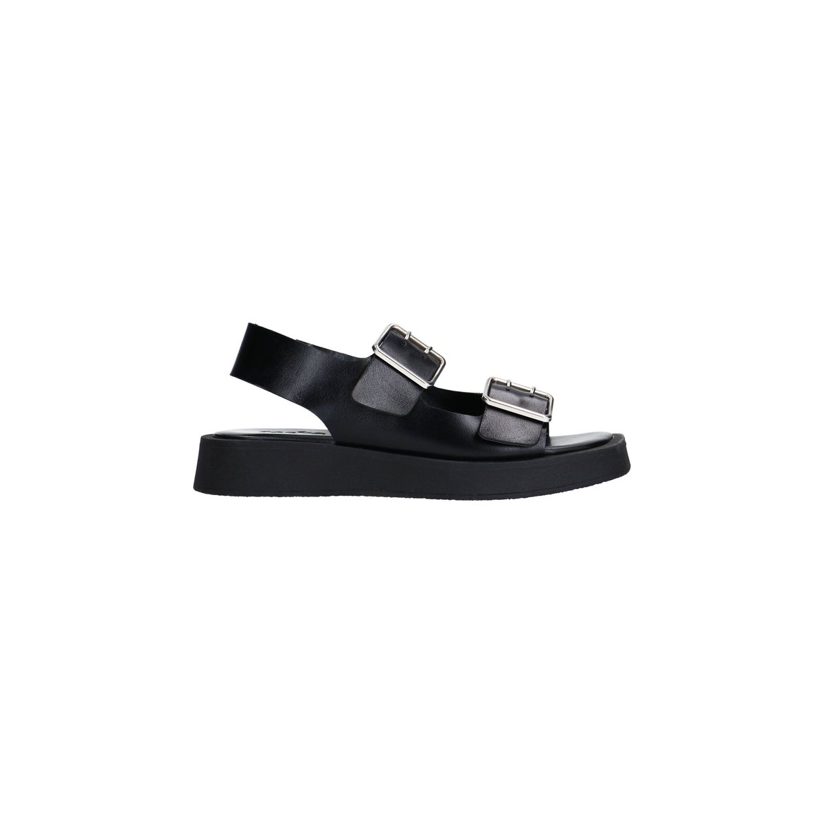 Sandales plateforme en cuir avec boucles noir, SACHA