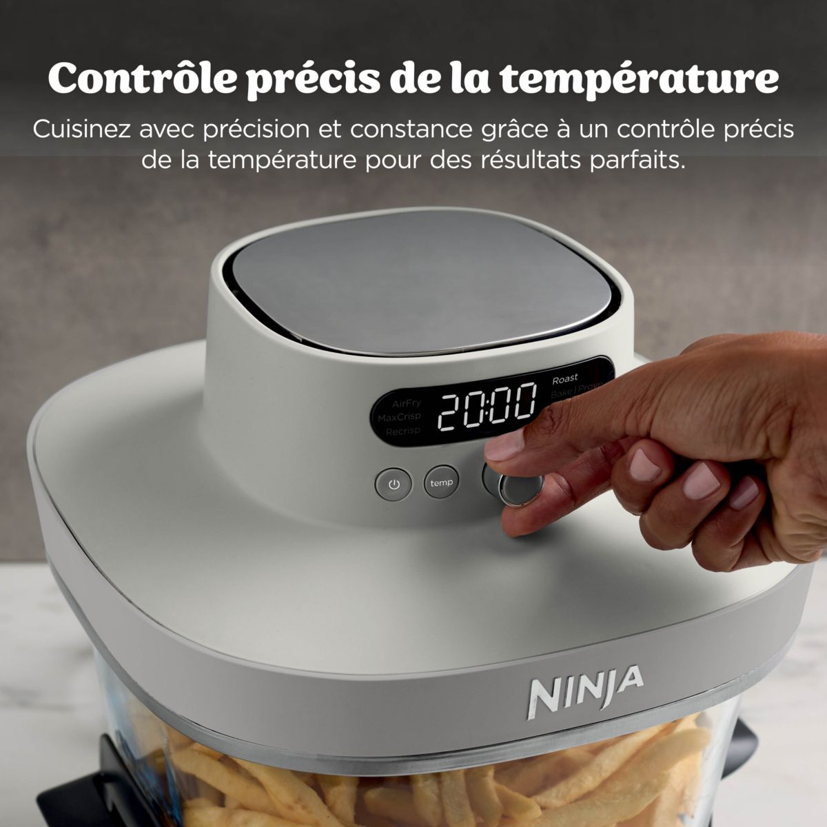 Friteuse sans huile CRISPi PRO 7-en1, 2 récipients en verre de 5.7 et 2.3L,  AS101EULG beige couleur unique, NINJA