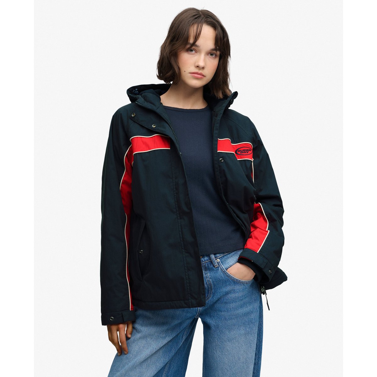 Veste Vintage à Capuche Coupe Décontractée bleu marine éclipse, SUPERDRY