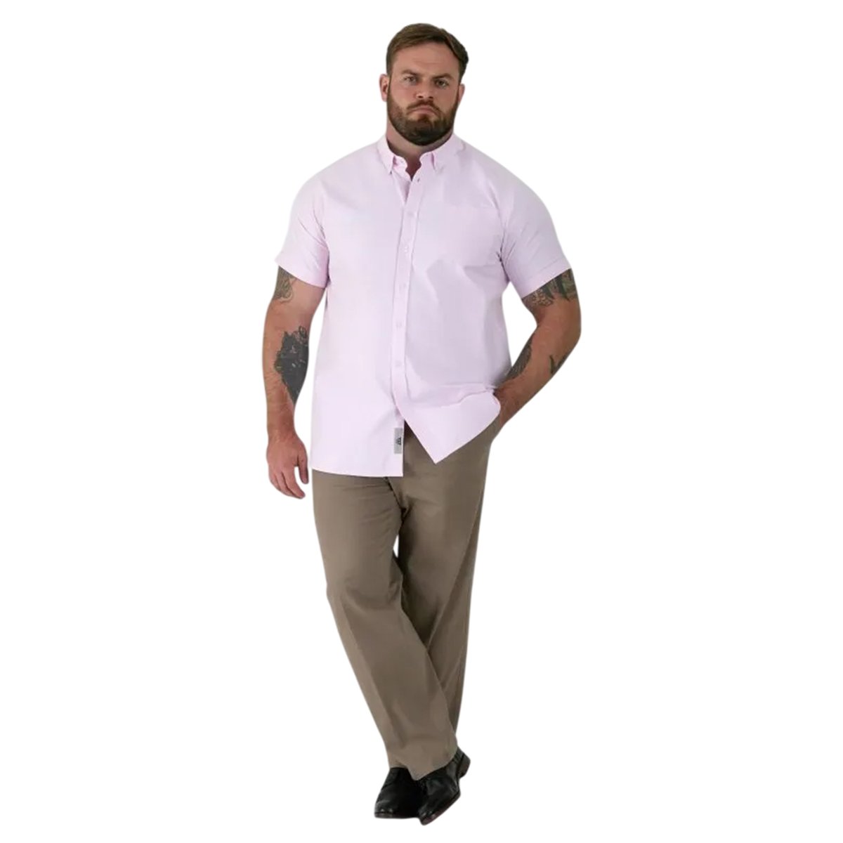 Chemise longue manches courtes taille grand JAMES noir, DUKE