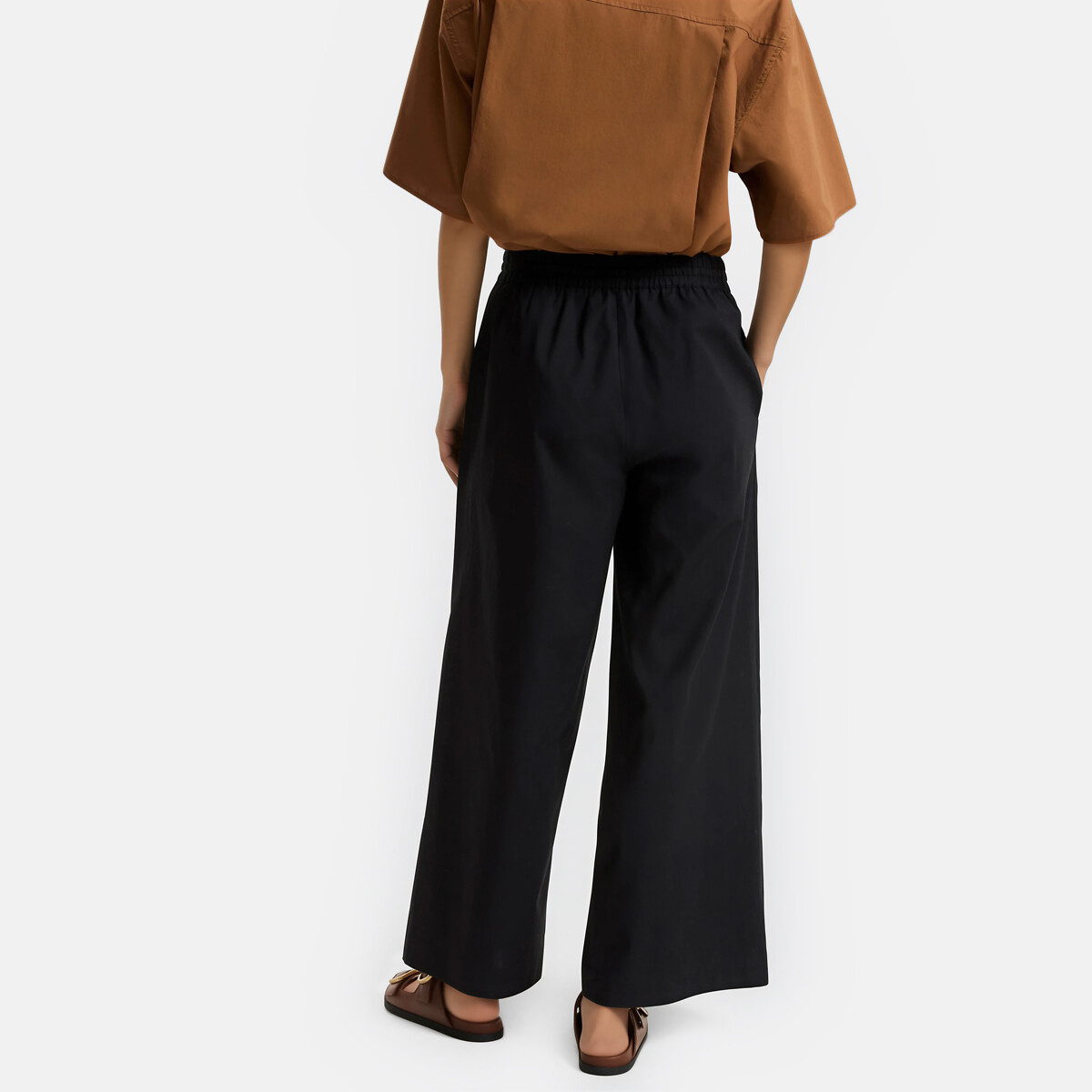 Pantalon large à taille élastiquée noir, LA REDOUTE COLLECTIONS