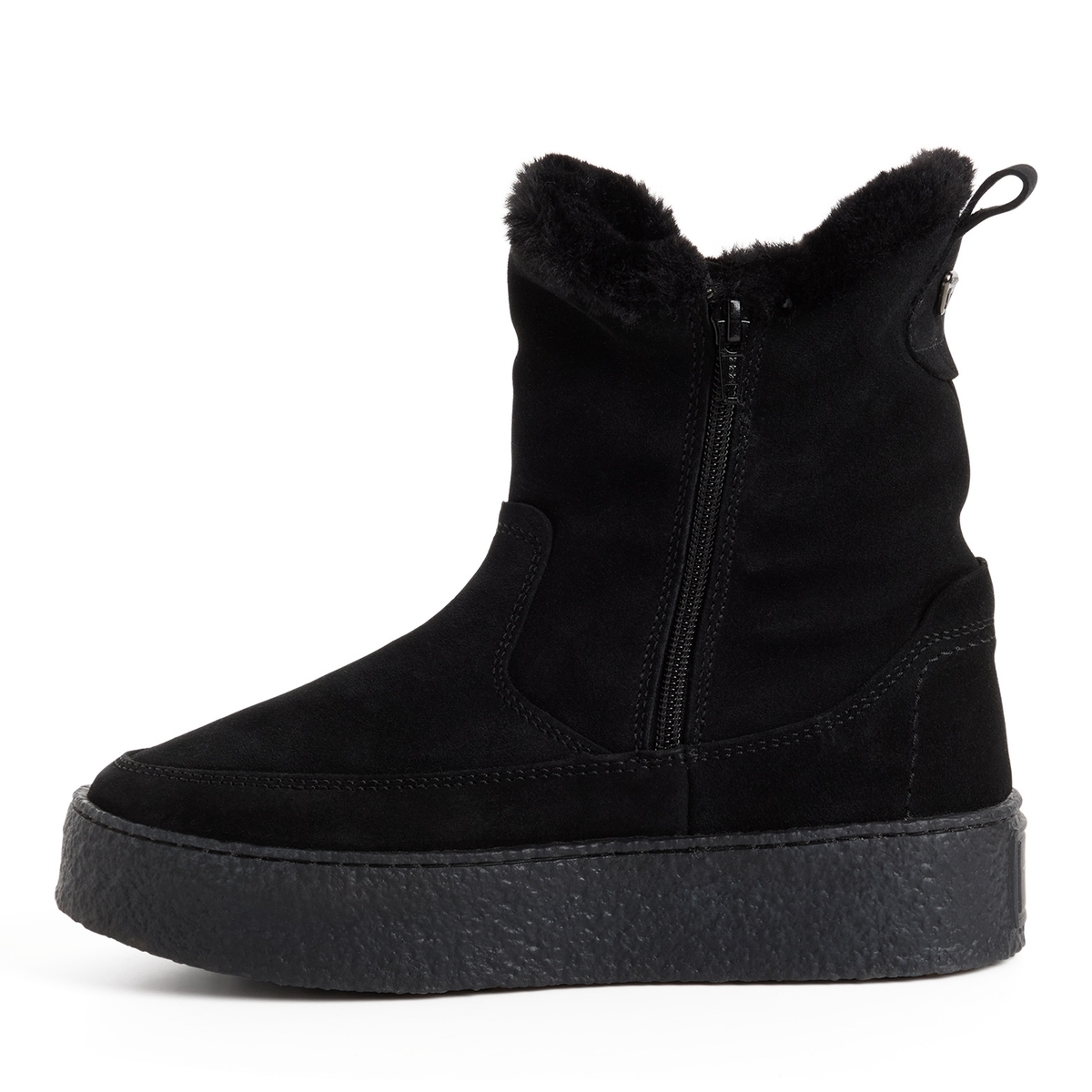 Bottine en cuir noir, TAMARIS