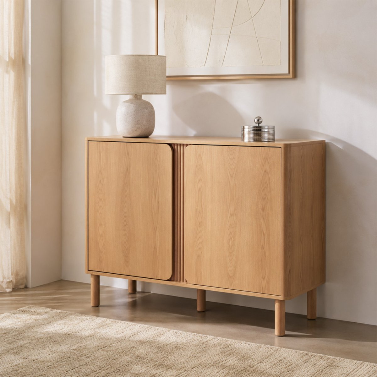 Buffet 2 portes en bois L100cm- NOA bois clair, DRAWER