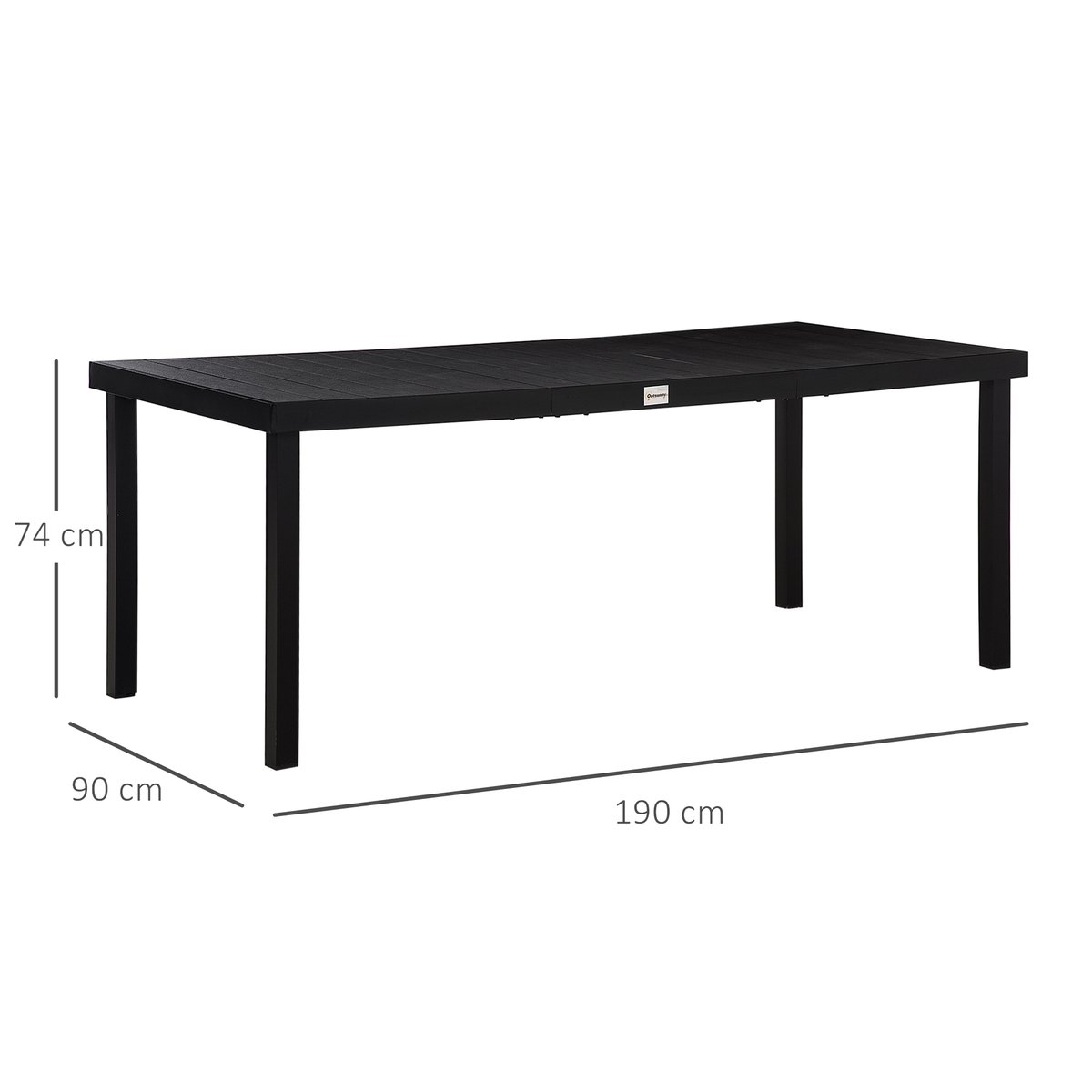 Table de jardin Aluminium Marron noir, OUTSUNNY