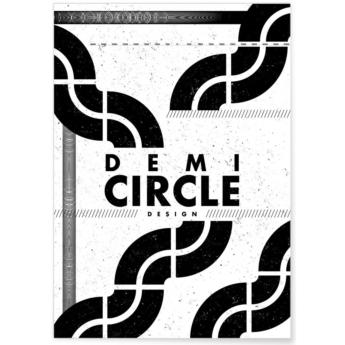 Affiche 'Demi circle' blanc, L'AFFICHERIE