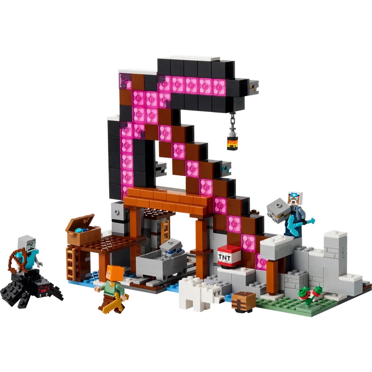 Minecraft La mine en forme de pioche multicolore, LEGO
