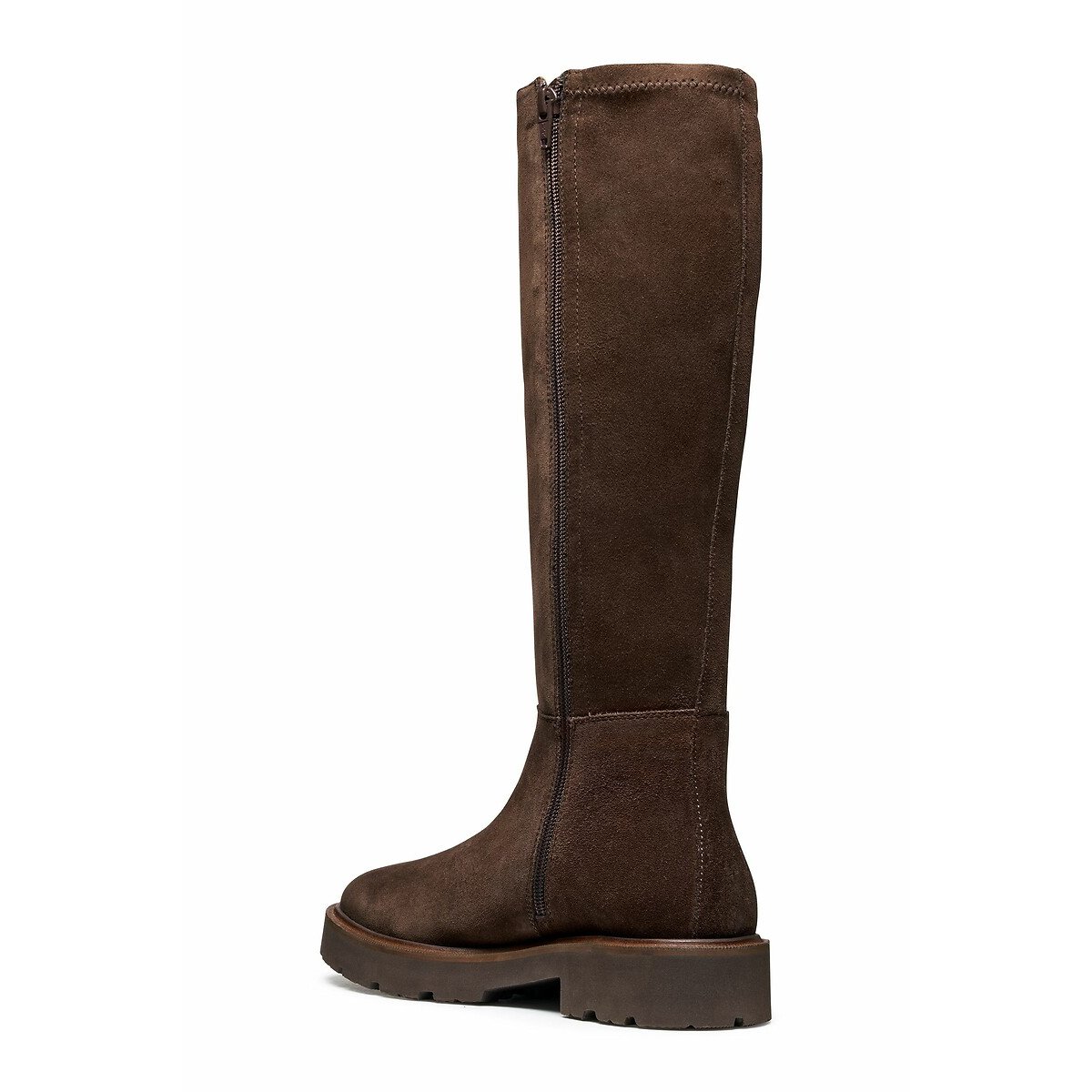Bottes plates en cuir Norize marron foncé, GEOX