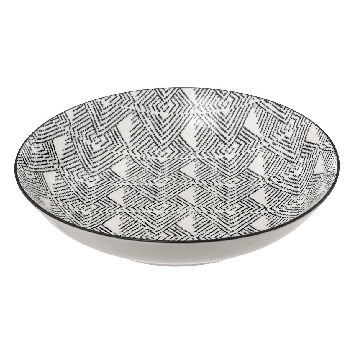 Service de table 18 pièces en porcelaine BOHEMIA noir et blanc, SECRET DE GOURMET