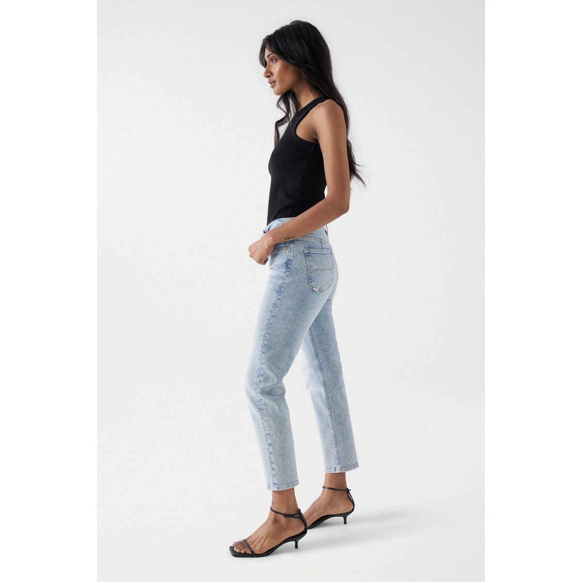 JEAN TRUE CROPPED SLIM bleu turquoise, SALSA JEANS