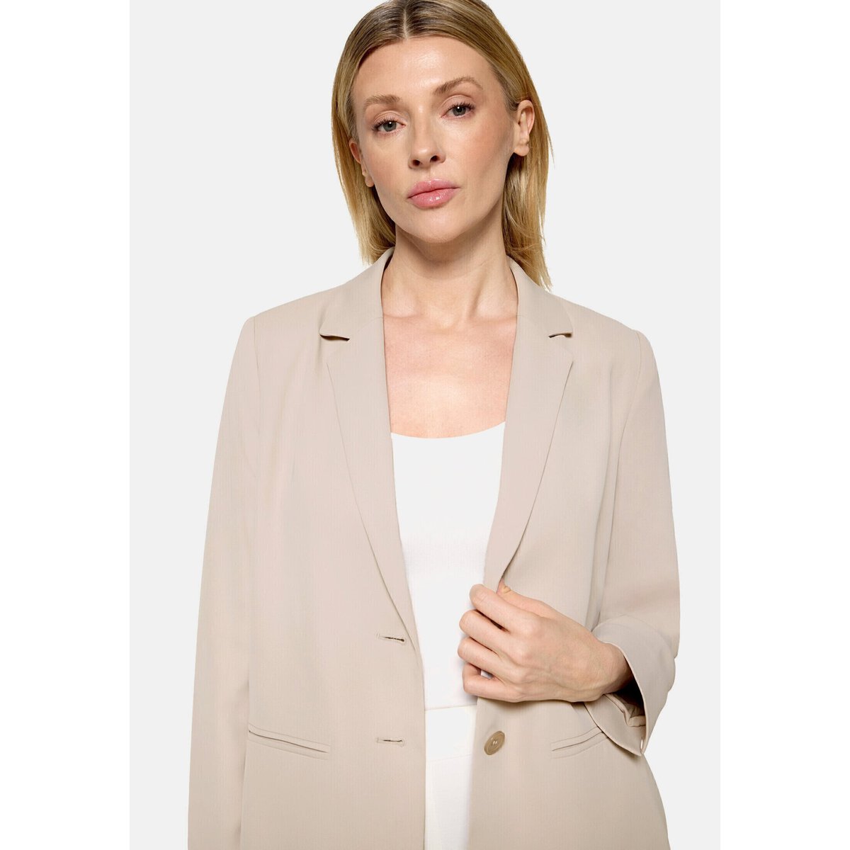 Blazer long à col à revers gris, BETTY BARCLAY