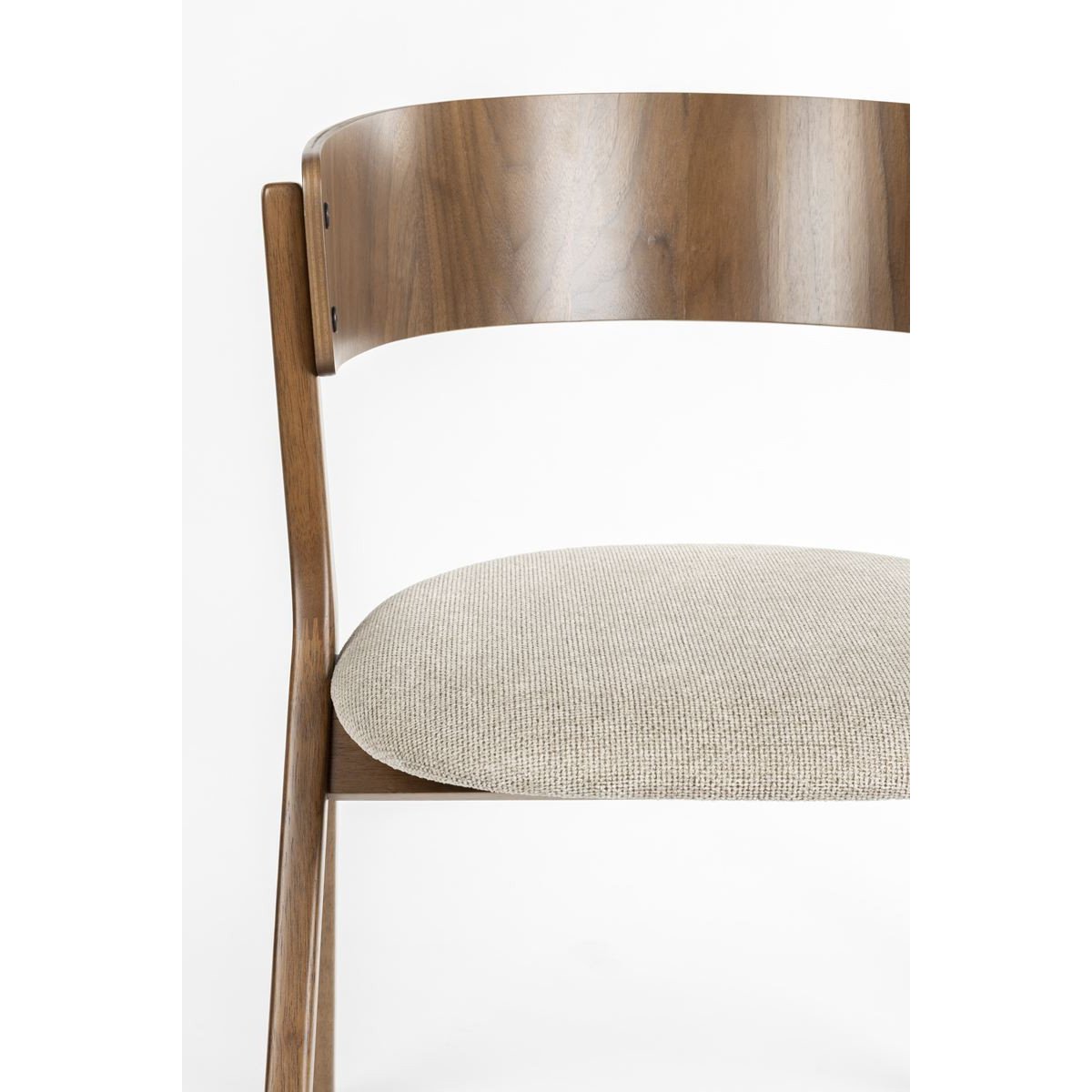 Chaise design en tissu (lot de 2), BRESSO beige, DUTCHBONE