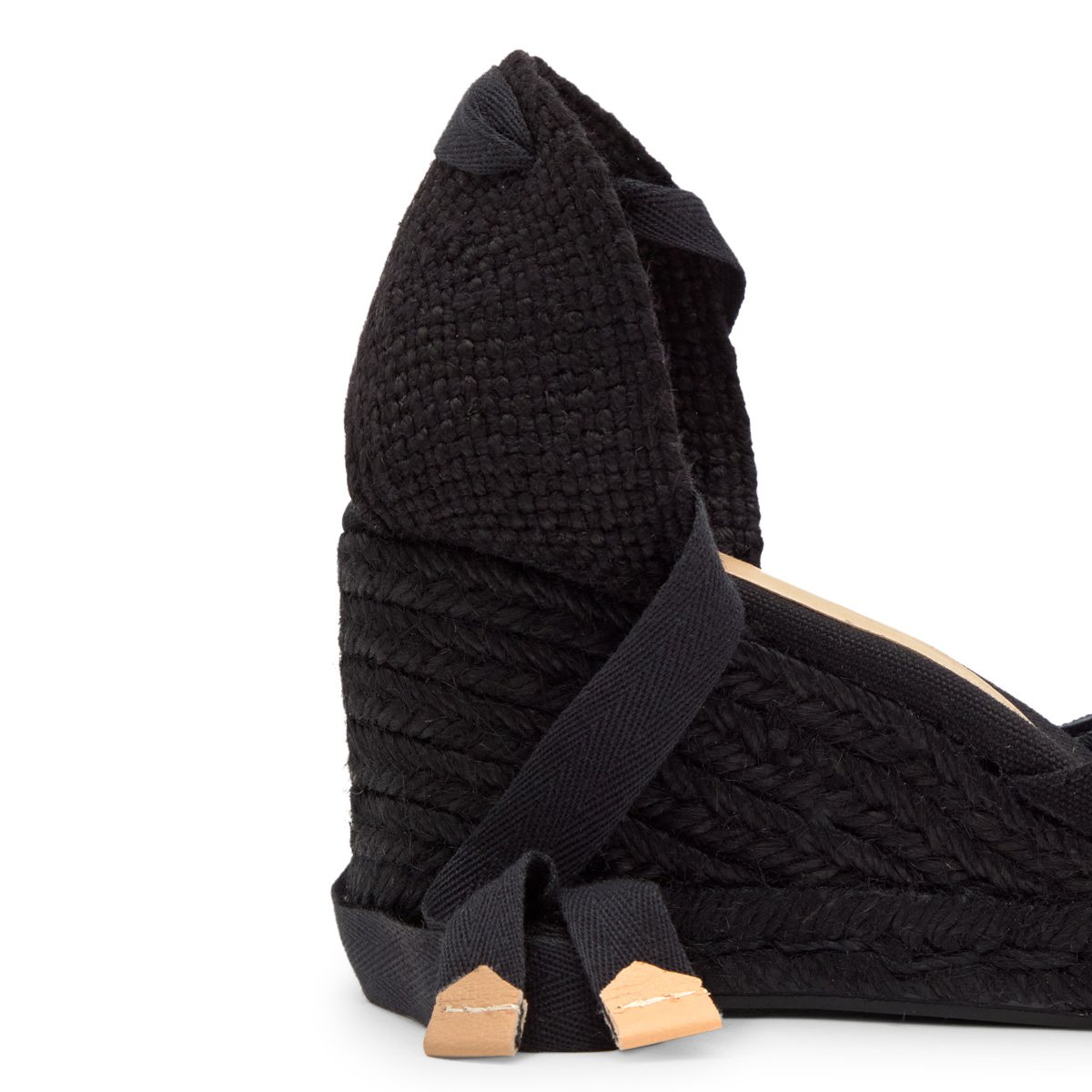 Espadrilles compensées à lacets avec plateforme tressée CARINA PLATFORM noir, CASTANER