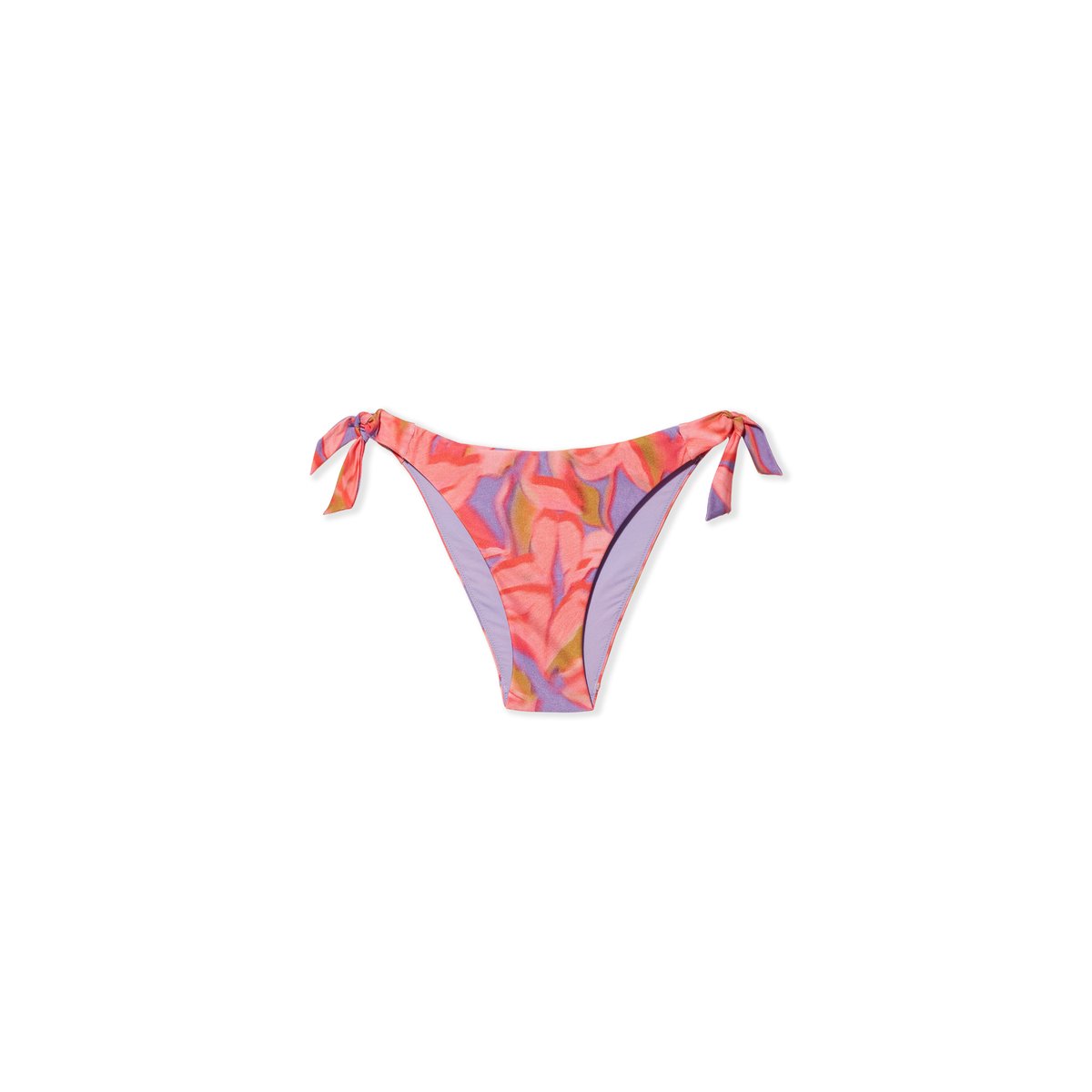 Bas de maillot de bain bikini à nouer fleuri PAPAGAYO imp fd corail, ETAM