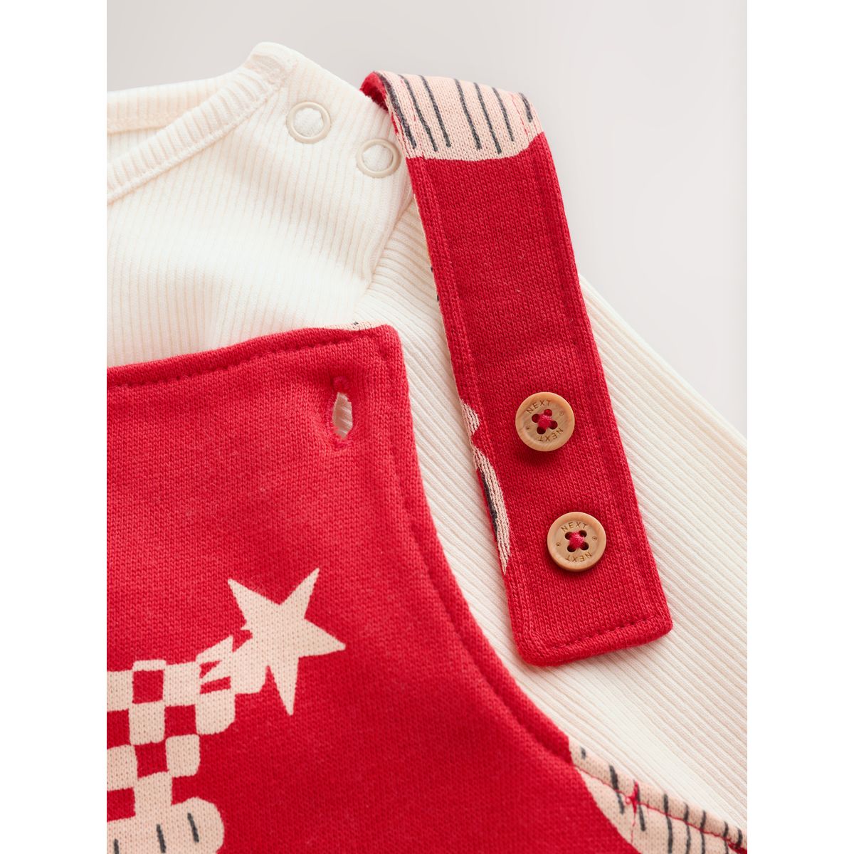 Salopette de noël imprimé intégral pour bébé père noël rouge, NEXT