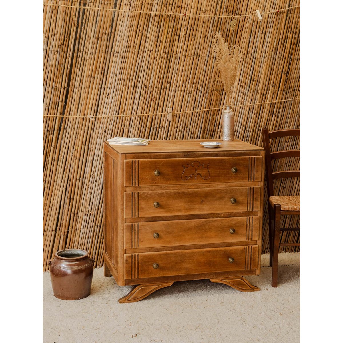 Commode en bois Garance N°765 - Bon état bois clair, DEBONGOUT