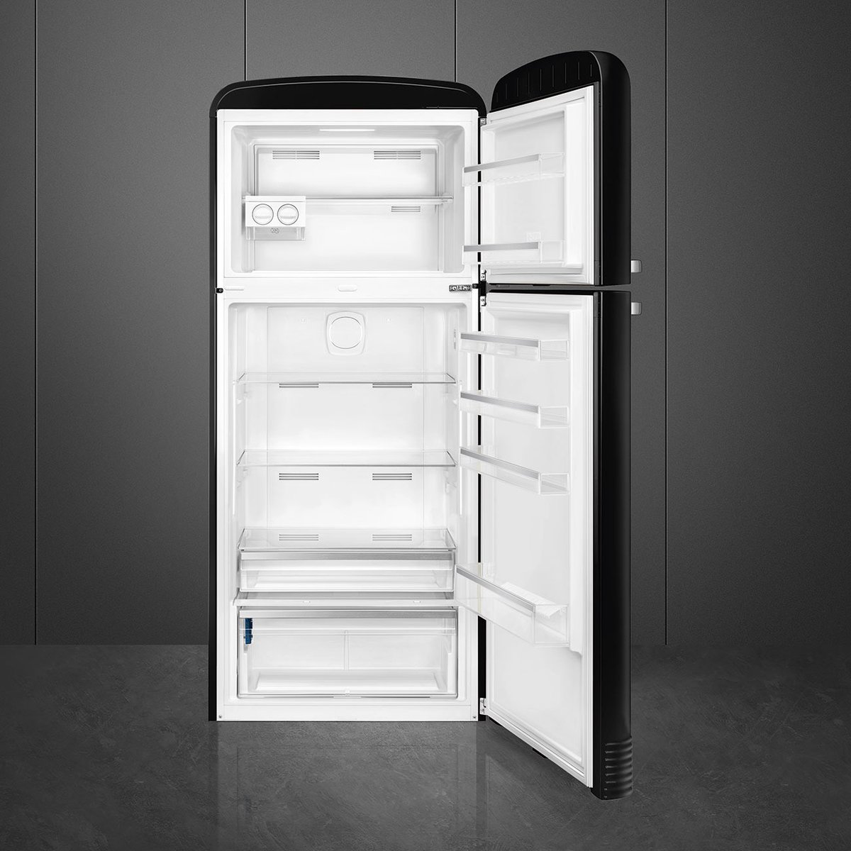 Réfrigérateur 2 portes poignées à gauche FAB50 noir brillant, SMEG