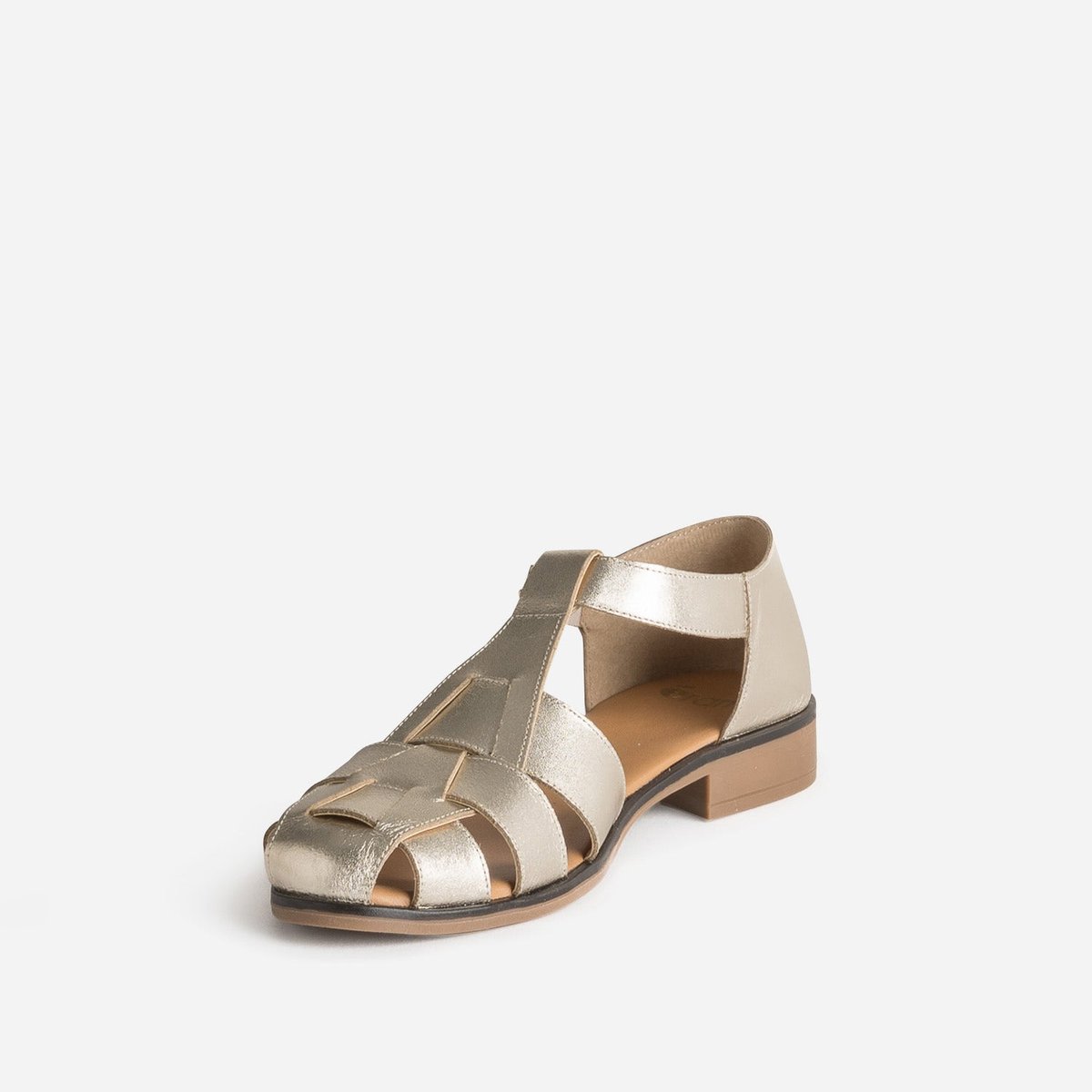Sandale Plate en cuir SAFIA or, ERAM
